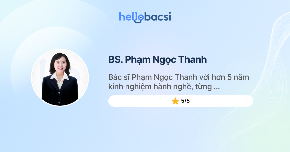 Bác sĩ Phạm Ngọc Thanh, Sản - Phụ khoa - Đặt lịch hẹn trực tuyến