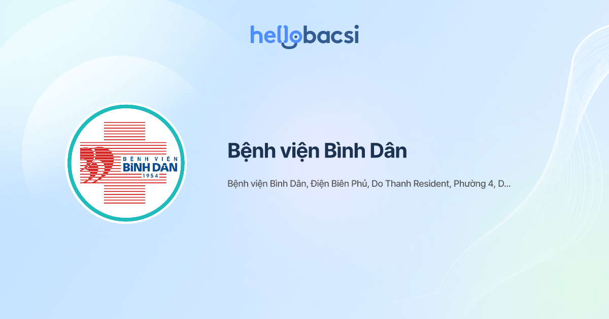 Bệnh viện Bình Dân - Đặt lịch hẹn trực tuyến