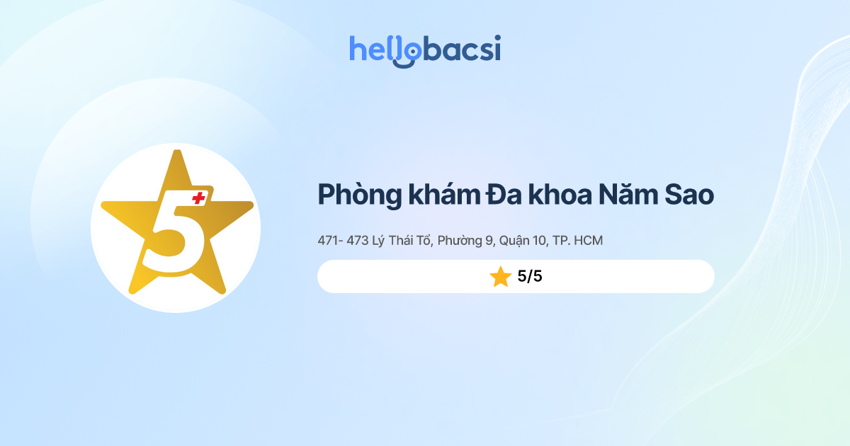 Phòng khám Đa khoa Năm Sao - Đặt lịch hẹn trực tuyến