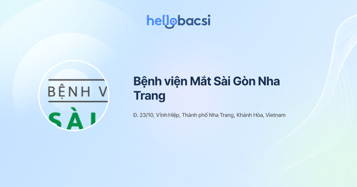 Bệnh viện Mắt Sài Gòn Nha Trang - Đặt lịch hẹn trực tuyến