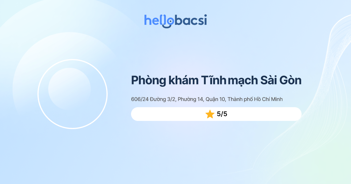 Phòng khám Tĩnh mạch Sài Gòn - Đặt lịch hẹn trực tuyến