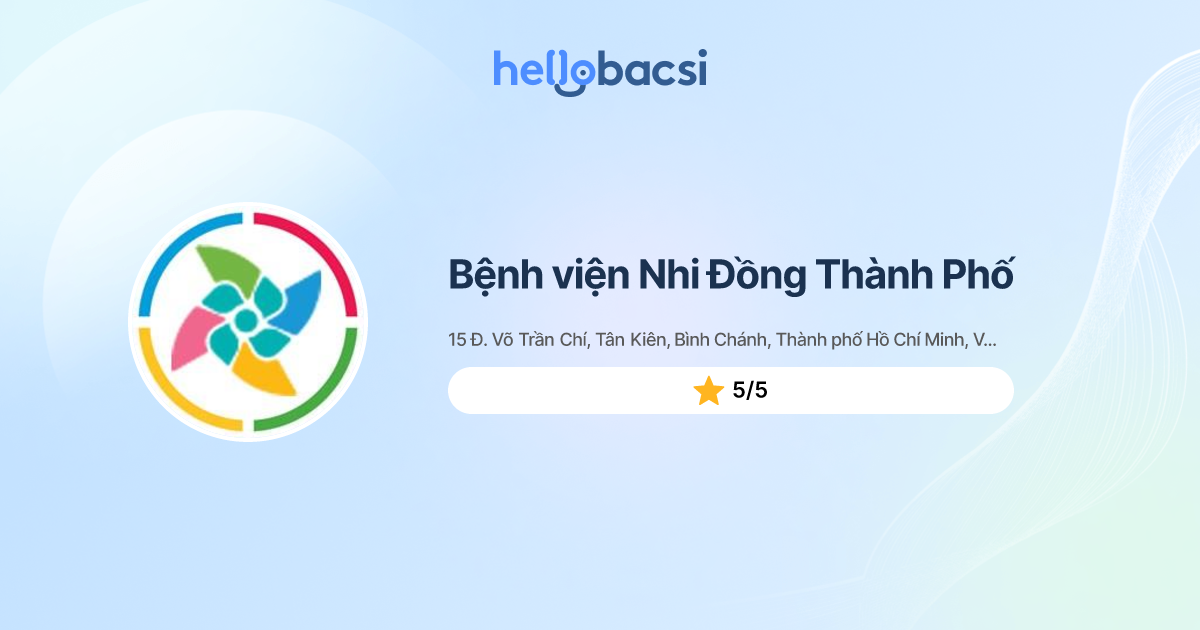Bệnh Viện Nhi Đồng Thành Phố - Đặt lịch hẹn trực tuyến