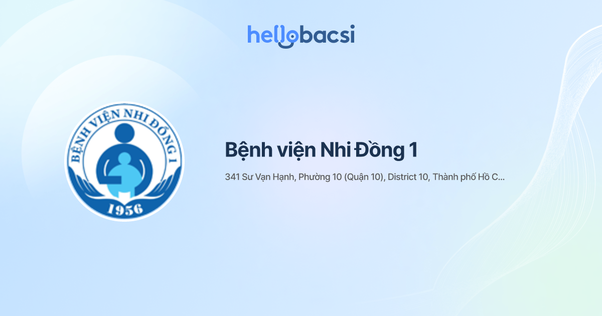 Bệnh viện Nhi Đồng 1 - Đặt lịch hẹn trực tuyến