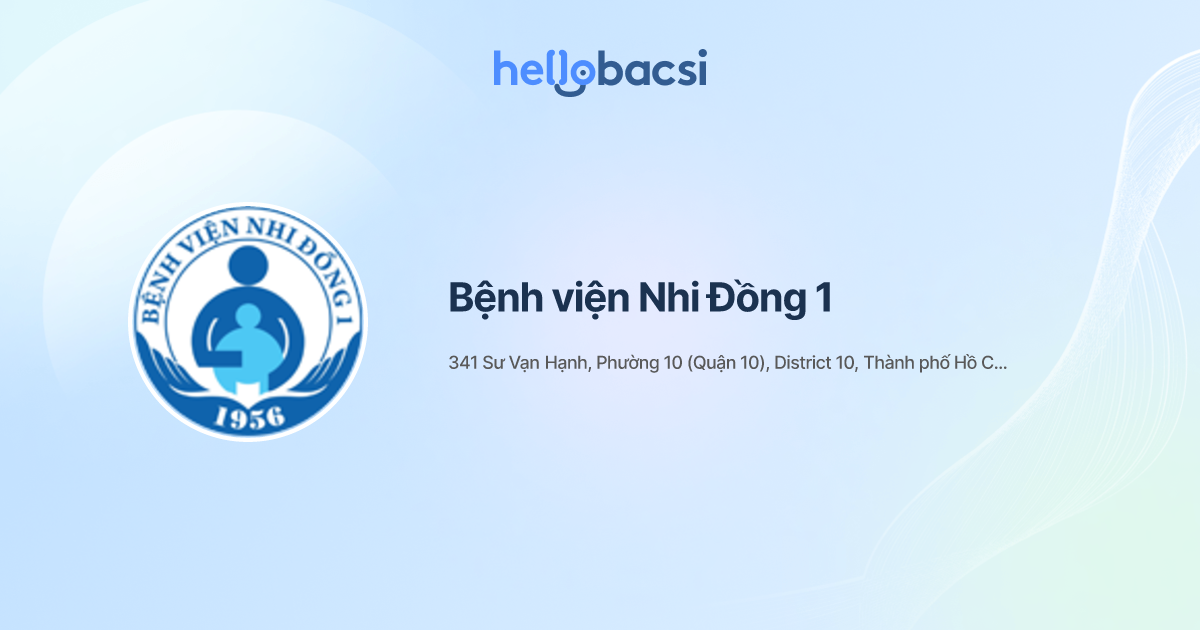 Bệnh viện Nhi Đồng 1 - Đặt lịch hẹn trực tuyến