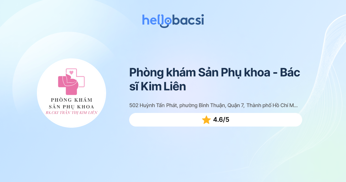 Phòng khám Sản Phụ khoa - Bác sĩ Kim Liên - Đặt lịch hẹn trực tuyến