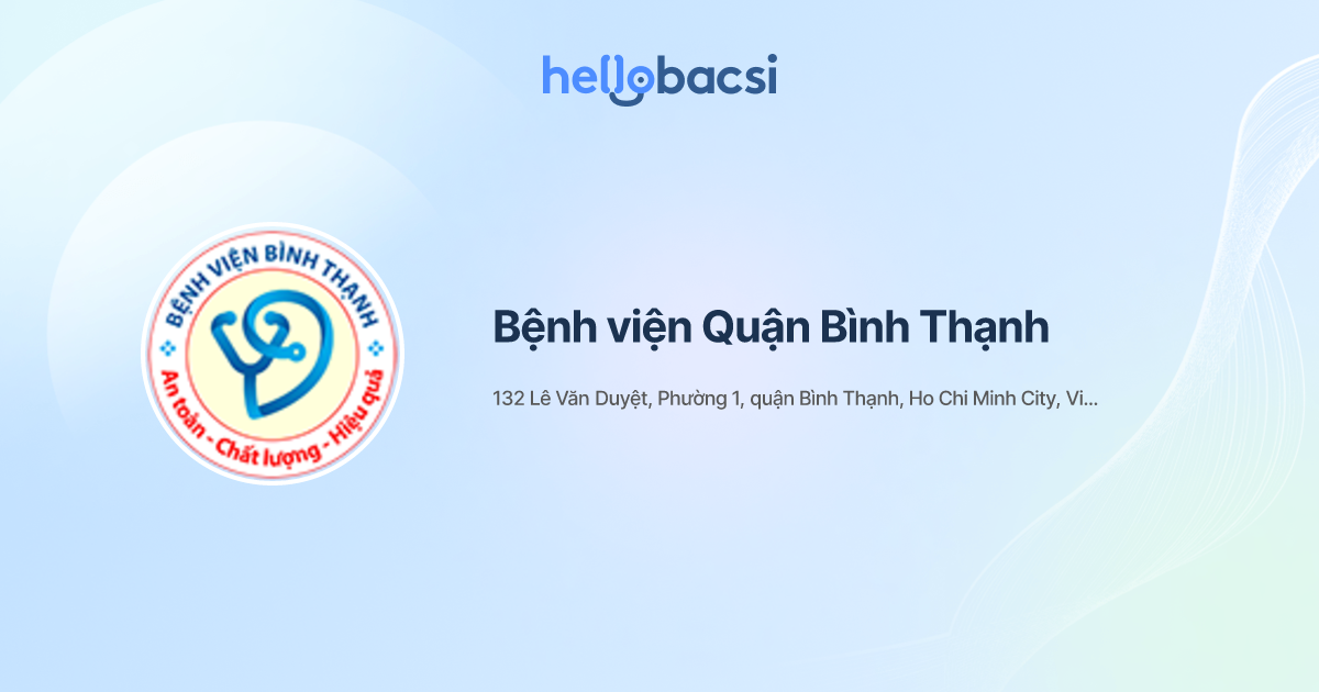 Bệnh viện Quận Bình Thạnh - Đặt lịch hẹn trực tuyến
