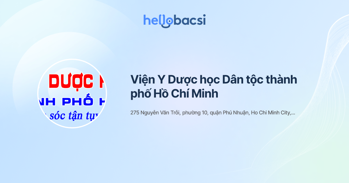 Viện Y Dược học Dân tộc thành phố Hồ Chí Minh - Đặt lịch hẹn trực tuyến