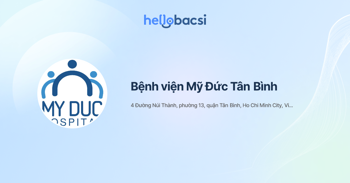 Bệnh viện Mỹ Đức Tân Bình - Đặt lịch hẹn trực tuyến