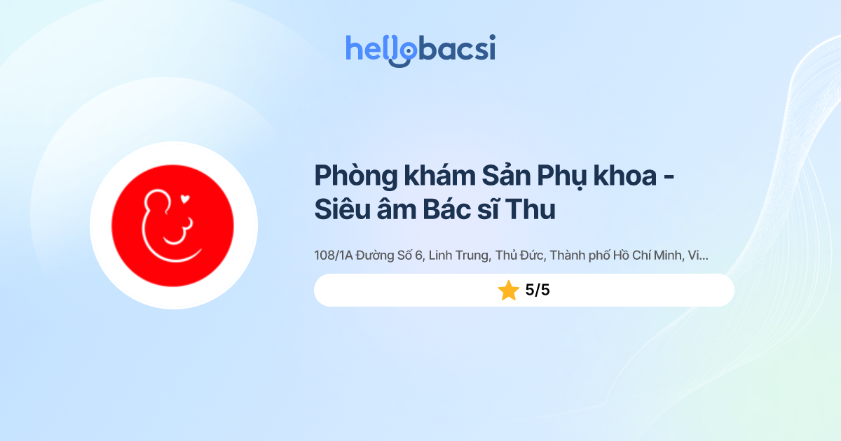 Phòng khám Sản Phụ khoa - Siêu âm Bác sĩ Thu - Đặt lịch hẹn trực tuyến