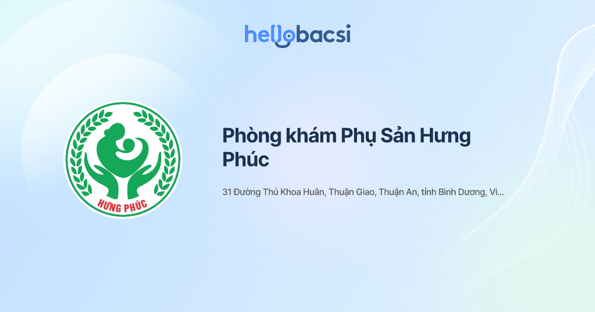 Phòng khám Phụ Sản Hưng Phúc - Đặt lịch hẹn trực tuyến